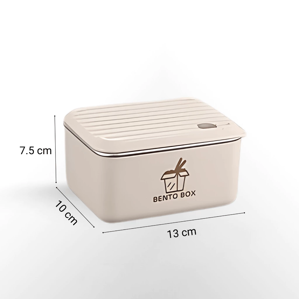 Hộp cơm giữ nhiệt Bento Box màu trắng inox 304 có lỗ thoát khí có túi đựng đi kèm phù hợp cho dân văn phòng và sinh viên