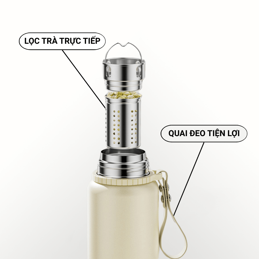 Bình giữ nhiệt Heoscu cao cấp inox 316 600ml